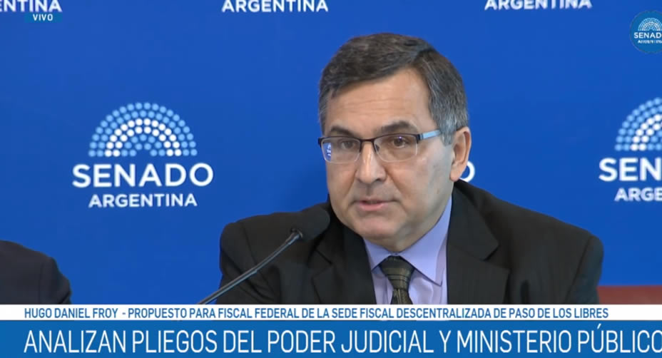 El Senado aprobó el pliego de Hugo Daniel Froy como nuevo fiscal federal